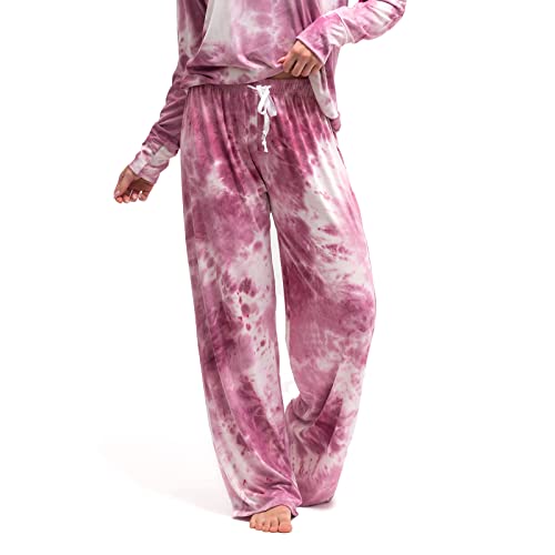 Hello Mello Dyes The Limit Lounge Pants Soft Pajama Tie Dye Bottoms Elastic Waistband Drawstring Tie
