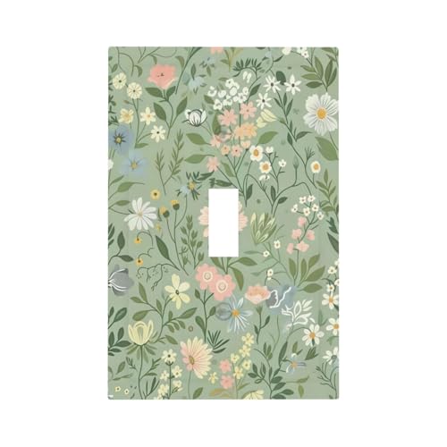 FHWEXKY Daisy Flora Flower Light Switch Covers Decorative Boho Wildflower
