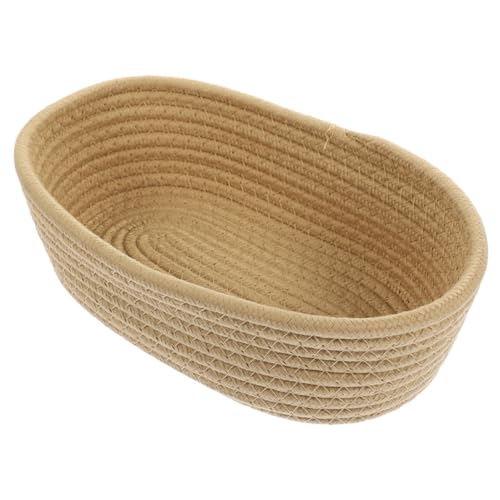 HOOTNEE Cotton Rope Storage Basket Hand-woven Container for Organizing Sundries Versatile Decorative Basket for Home and Bathroom Use Cotton Material