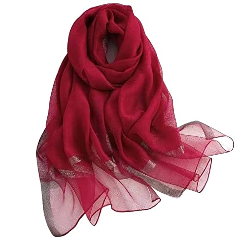 Pañuelo de mezcla de seda, pañuelo de playa de verano para mujer, chal fino