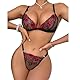 Satohom Damen Dessous-Set Spitze Bügel Push Up Mesh Transparente Unterwäsche Transparentes Babydoll BH und Höschen Sets Blumenbestickte freche Teddy-Outfits für Damen Karneval Valentinstag