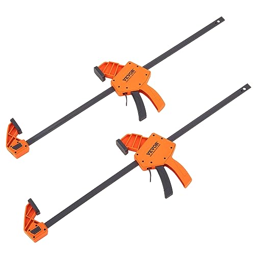 Image of VEVOR Bar Clamps for Woodworking, 2-Pack 24 inch One-Handed Clamp /Spreader, Quick-Change F Clamp with 300 lbs Load Limit, High-strength Plastic and Carbon Steel, Wood Clamps for Woodworking Metal Working
