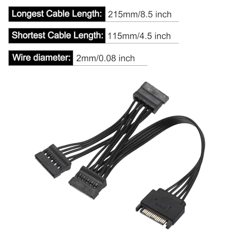 Cable de alimentación SATA Serial 15 Pin MECCANIXITY miniatura 2