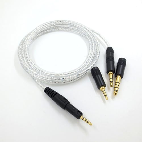 Yaowanguan Balanced Cable w/4.4mm,2.5mm,3.5mm Adapter for Audio-Technica ATH-M50X,ATH-M40X,ATH-M70X Headphones,M50X/M40X/M70X 3 in 1 Silver Plated Replacement Upgrade Wire - Image 2