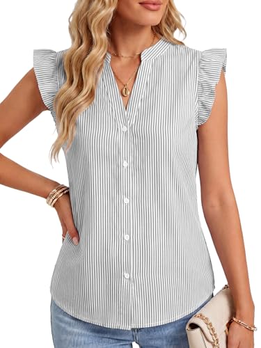Image of Women's Dressy Striped V Neck Blouse
