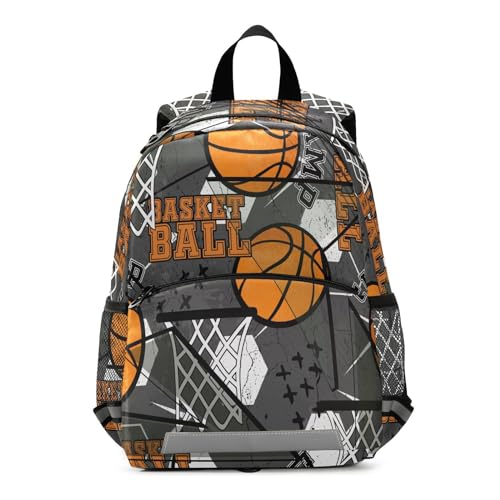 Sac à dos de basket-ball maternelle multicolore avec laisse pour enfant de 3 à 6 ans