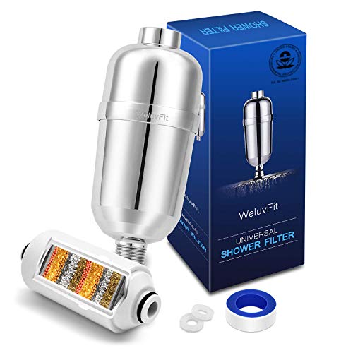 Shower Filter Hard Water Softener – Weluvfit 16 Stage High Output Universal Replacement