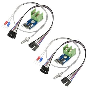XINGYHENG 2Pcs DC 3-5V MAX6675 Themocouple Module Mini Board and 2Pcs K Type Themocouple Temperature Sensor with Cable Cord