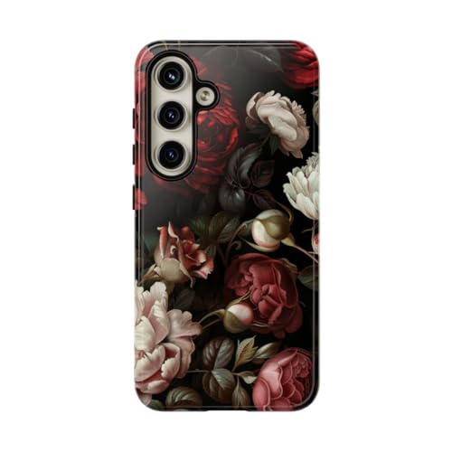 Coque Samsung S24 motif roses pivoines - Protection rigide brillante pour téléphone portable
