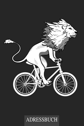 Adressbuch - Lion on bike: Ein Adressbuch mit 136 Seiten in 6 x 9 Zoll...