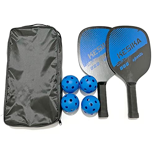 Zarfmiya Juego de Raquetas de Palas de Pickleball Palas de Pickleball Juego de 2 Raquetas Raqueta Ultra Cushion 4 4 Bolas de Pickleball Bolsa de Raqueta, 1