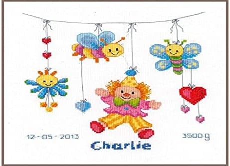Riolis Kit Ricamo A Punto Croce 1764: "Romanzo", 25x25 Cm, Cotone Anchor, Per Principianti E Bambine