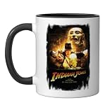 Lucasfilm Indiana Jones Raiders of the Lost Ark Idol Scene Ceramic Mug, Black/White, 11oz