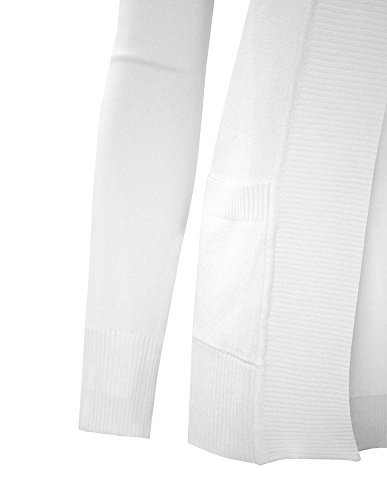 Image of Cielo Women's Solid Basic Open Front Pockets Knit Sweater Cardigan