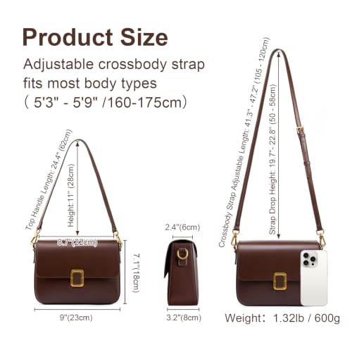 Image of Genuine Leather Crossbody Shoulder Handbag Purses Bags for Women