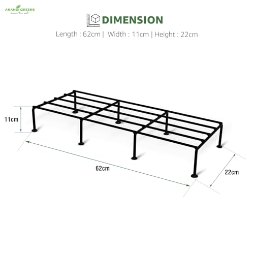 Image of Anandi Green's Black Color Anti Rust Metal plant Stand For for Balcony, living room, indoor and outdoor use (Rectangular Pack of 8)