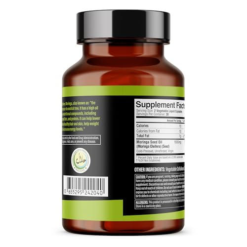 Image of Dr. HERBALIST Moringa Oil Softgels 1600mg, Cold Pressed, Halal 60ct