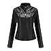 NP Giacca da donna Biker Zipper Giacca con cerniera Autunno Molla Giacca nera