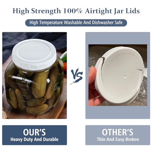Image of 0.8Gal Glass Jar with Lid, Wide Mouth Mason Jar for Airtight Storage, 2 Pcs