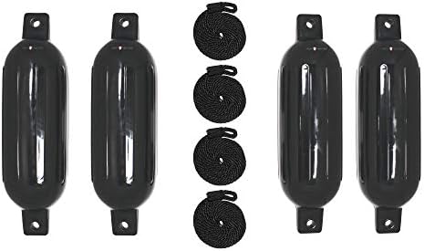 Extreme Max 3006.7384 BoatTector Inflatable Fender Value 4-Pack - 6.5" x 22", Black
