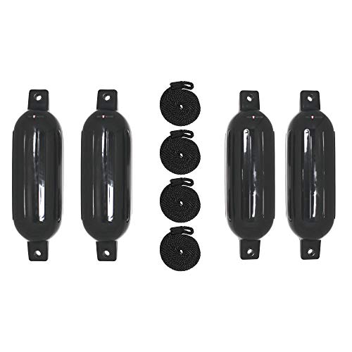 Extreme Max 3006.7384 Boattector Inflatable Fender Value 4-Pack - 6.5" X 22", Black #TOP25