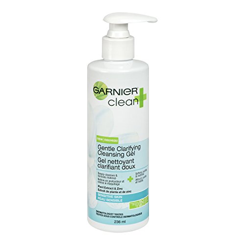 Garnier Clean+ Clarifying Cleansing Gel Sensitive Skin, 8 Fluid Ounces (Packaging May Vary)