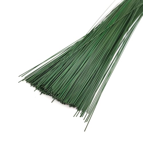 100 Pcs Flower Pole Iron Wire, FloristWire Stems, Flowe Wire, Stems Green FloralWire, BouquetWire, Green StubWire for Handmade DIY Flower Craft, SugarFlowers, and Floral Arrangements