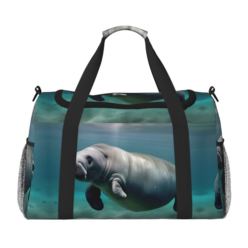 Sac de sport Manatee noir pour éviter le désordre des vêtements humides