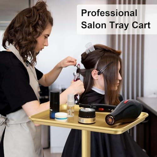 Plateau roulant réglable pour salon de beauté et coiffure mobile