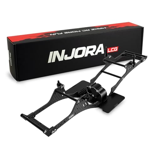 INJORA LCG Carbon Fiber Chassis Kit with Center Transmission for 1/10 RC Crawlers Upgrade(INC-10C)