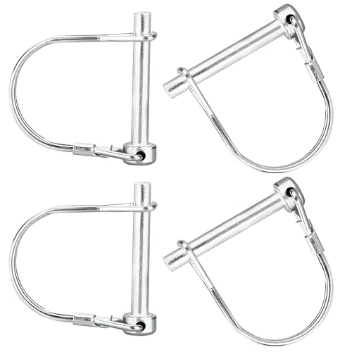 4PCS Goupille Tubulaire, Goupille de Verrouillage Forme D 10 x 70 mm Support Carré, Goupilles Tubulaires Robuste, Pour Jardin de Pelouse de Remorques de Ferme