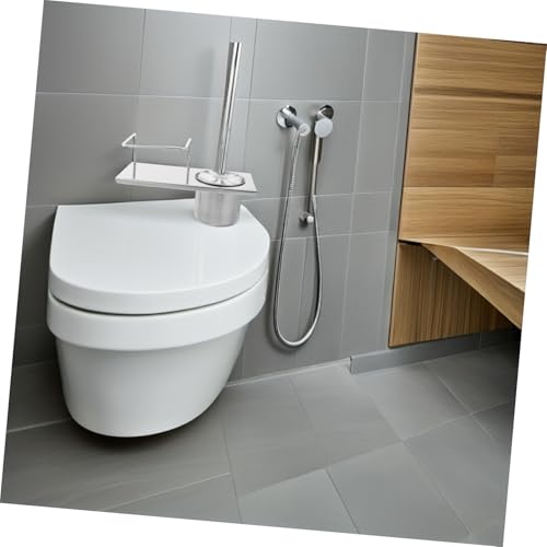 Brosse à toilettes murale avec étagère pour optimiser les petits appartements - 8