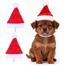 Yahpetes Pet Santa Hats Christmas Santa Claus Pet Christmas Hats 5.5"X7.8" Dog Costume for Puppy Kitten Small Cats Dogs Pets 2 Pcs