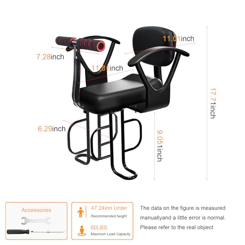 OUSEXI Rear Child Bike Seat,Kids Seat for Adult Bike, Toddlers Rear Mount Bike seat Design for Children Aged 2 to 8 Years Old, Rear Frame Mounted Baby Bike Seats Kids Safety (Black)