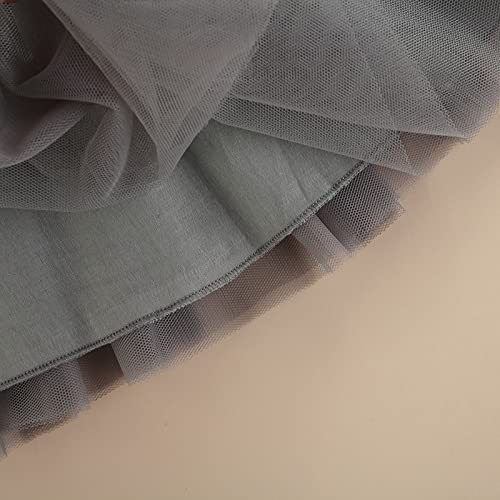 Image of OMLI Girls Midi /Knee Length Festive /Wedding Dress Frock /Girl's Kids Dress | Summer Dress One Piece | Cotton | Solid Floral Dresses (Grey)