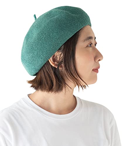 [ナコタ] ぽこぽこベレー ベレー帽 サマーベレー 帽子 レディース 春 夏 涼しい 無地 カジュアル ナチュラル シンプル 小物 Free Size フォレストグリーン