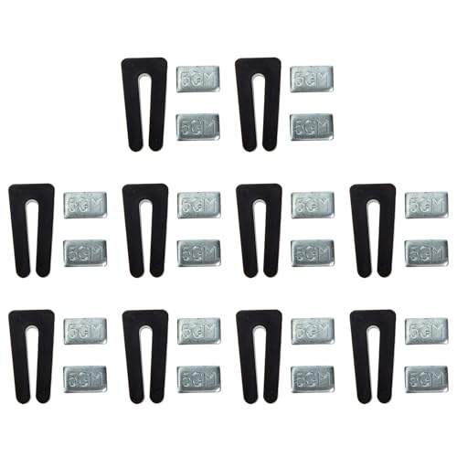 JECOMPRIS Kit de 10 Juegos de Clips y Pesos de 5 G para Ventiladores de Techo, Accesorio para Equilibrar Aspas, Material Flexible y Duradero, Uso en Ventiladores de Hogar y