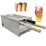 GSHSHOU Ungarischer Baumstriezel, Baumstriezel-Brotmaschine, Eistüten-Grillofen mit 2 Edelstahlwalzen, für Bäckerei und Familienküche
