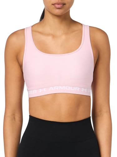 Image of Under Armour - Womens Crossback Mid Bra, Color Prime Pink (648), Size: Large