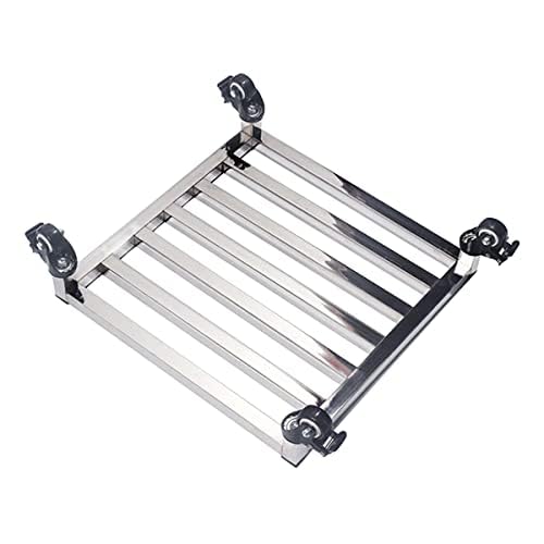 Portavaso in acciaio inox con ruote bloccabili, resistente alla ruggine, per interni ed esterni (45 cm)