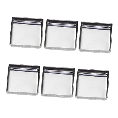 IWOWHERO 60pcs Empty Square Makeup Pans for Diy Eyeshadow Blusher Powder Stainless Steel for Diy Projects