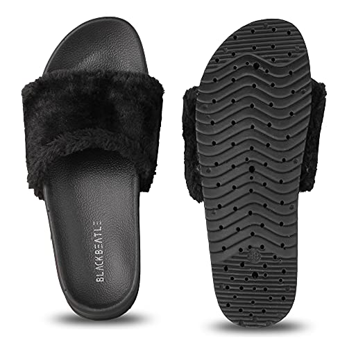 Image of BLACKBEATLE Women's FurHeel Flip Flops