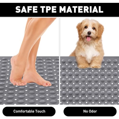 Mofonky ANTI SLIP SHOWER MAT Mat Non Slip: 35.4X23.6 Inch Extra Large Tpe Shower Mats thumb #4