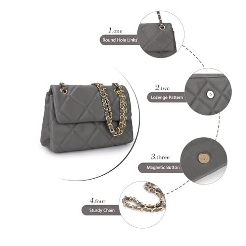 Image of Gladdon Quilted Crossbody Purses for Women Small Ladies Shoulder Bags with Chain Trendy Clutch Purse Cute Designer Bag
