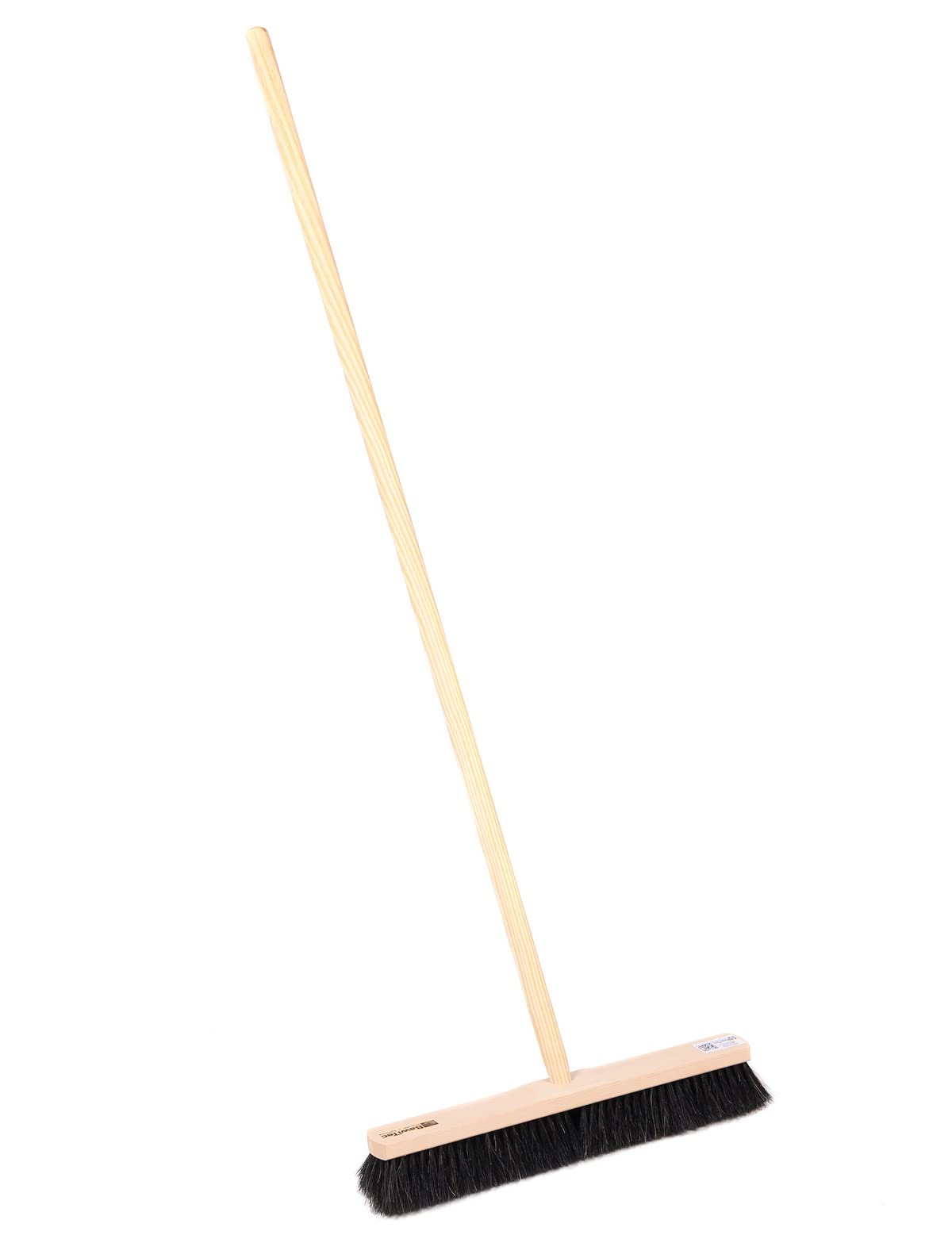 BawiTec Roßhaarbesen, weiche Naturhaar-Rosshaar-Borsten, Besen Breite 50cm, mit Stielloch und Stiel 140cm Lang, Saalbesen Kehrbesen für empfindliche Böden, für Innen, Innenbereich (Größe 50/140cm)