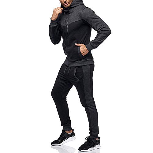 Image of Marine Royal Track Suits for Men Set Full Zip Sweatsuit Outdoor Jogging Men Tracksuits