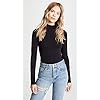 Yummie-Womens-Madelyn-Seamless-Bodysuit Yummie Women's Madelyn Mock Neck Long Sleeve Shaping Bodysuit Outlast® Seamless, Black, Small/Medium