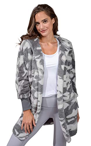 90 Degree By Reflex Ultra Soft Fuzzy Sherpa Hooded Cardigan with Pockets2