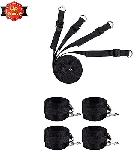 Sex Ties Restraints For Women Submissive Kit Adjustable Sex Bonding Straps Bed Bondaged Restraints Kit Ties Down Hands And Legs Sex Restraining Sm Toys Bondaged Kit Adult Restraint Set Women's Hoodies #TOP2