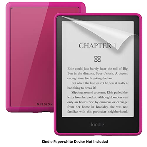 Made for Amazon, Clear Case in Raspberry with Screen Protector for Kindle Paperwhite & Kindle Paperwhite Signature Edition. by Mission Cables - Image 2